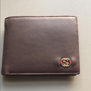 Brown Gucci Leather Wallet for Men